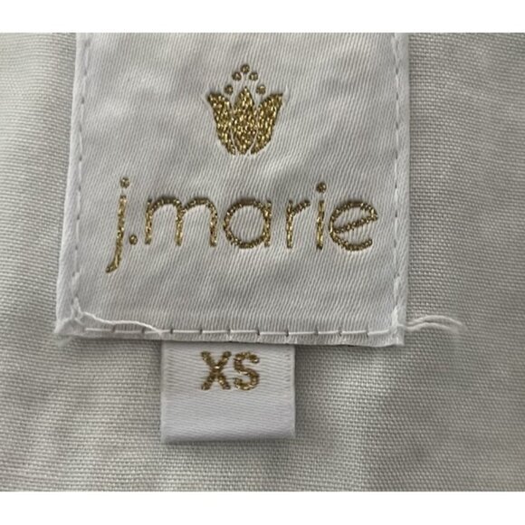 J.MARIE Paxton Embroidered Top Babydoll Green Pinstriped Boho Cruise Beach XS - Picture 5 of 5